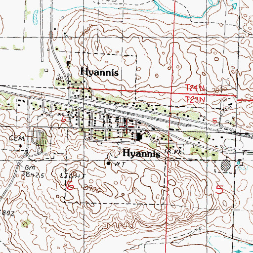 Topographic Map of Grant County Sheriff's Office, NE