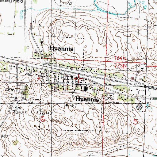 Topographic Map of Sandhills Fire and Rescue, NE
