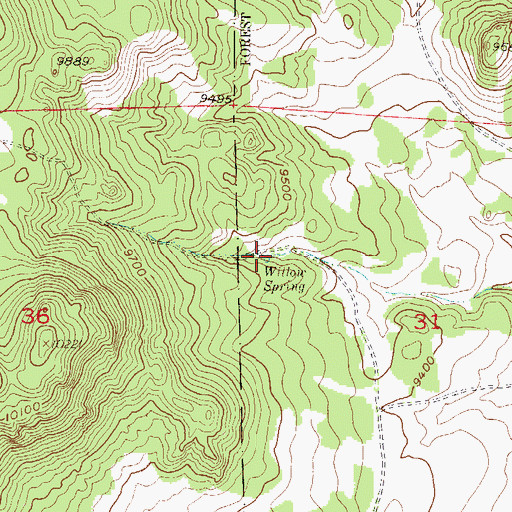 Topographic Map of Willow Spring, CO