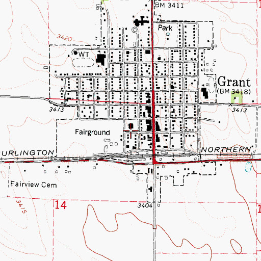 Topographic Map of Perkins County Sheriff, NE