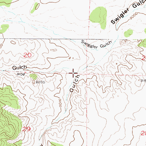 Topographic Map of Copenhaver Gulch, CO