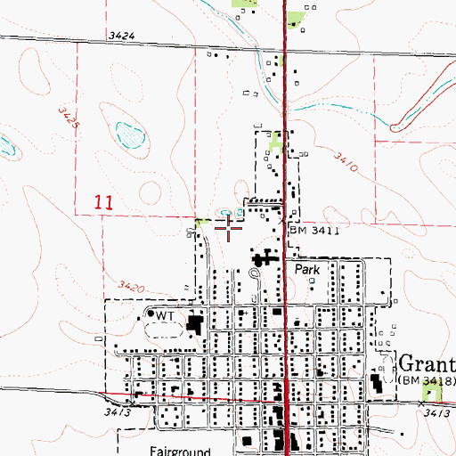 Topographic Map of Perkins County Christian Elementary School, NE