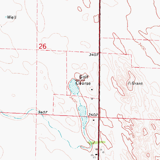 Topographic Map of Grant Golf Club, NE
