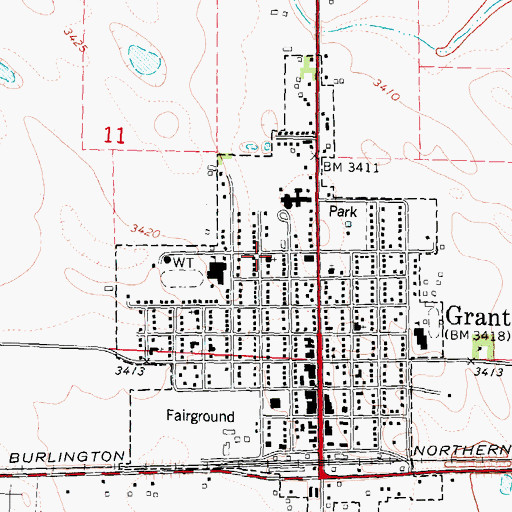 Topographic Map of Mother of Sorrows Catholic Church, NE