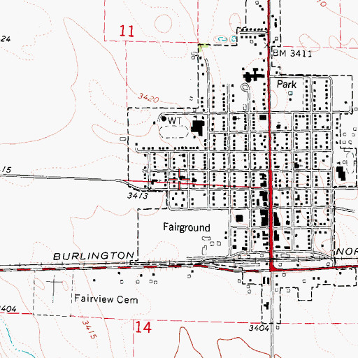Topographic Map of United Methodist Church, NE