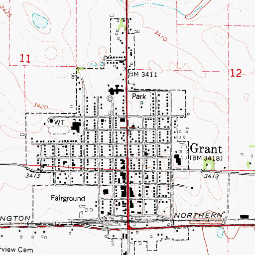 Topographic Map of Zion Lutheran Church, NE