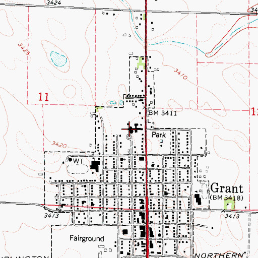 Topographic Map of Perkins County Health Services, NE