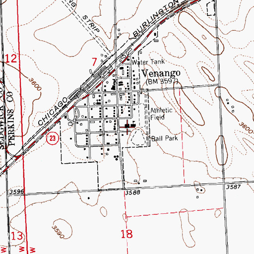 Topographic Map of Venango Elementary School, NE