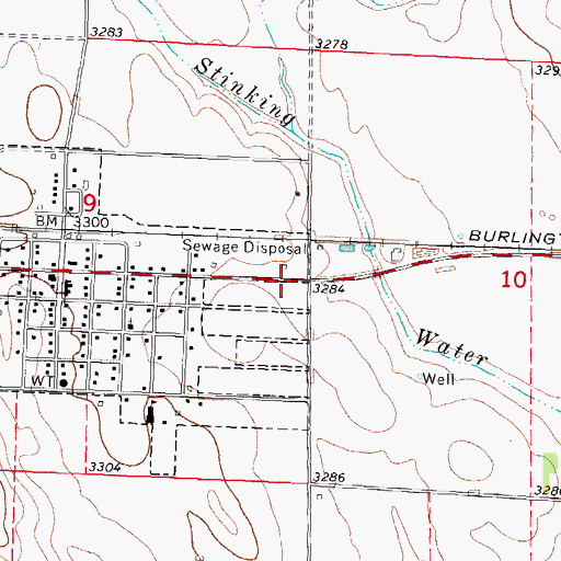 Topographic Map of Texas Trail Historical Marker, NE