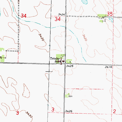 Topographic Map of Trinity Lutheran Church, NE
