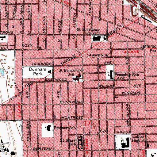 Topographic Map of Saint Robert Bellarmine Convent, IL