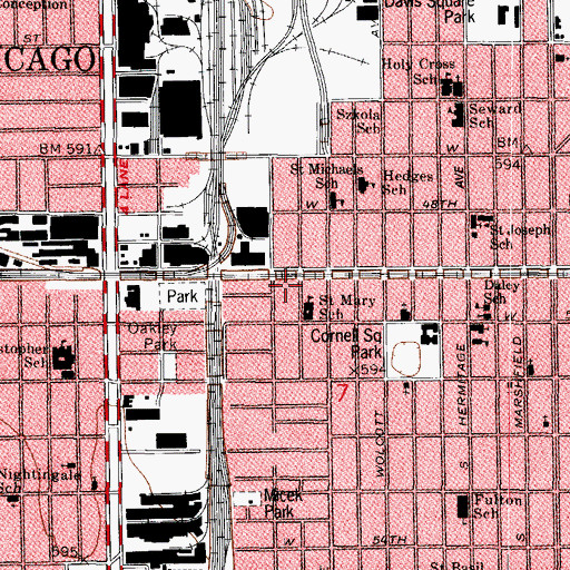 Topographic Map of Saint Rose Center for Retarded Girls, IL