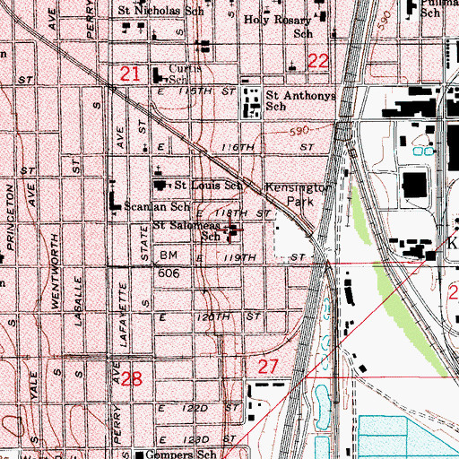 Topographic Map of Saint Salomea Catholic Church, IL