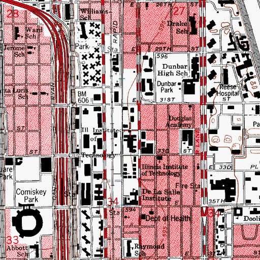 Topographic Map of Saint Saviours Chapel, IL