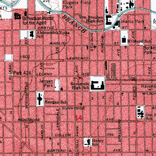 Topographic Map of Saint Stephen of Decani Serbian Orthodox Church, IL