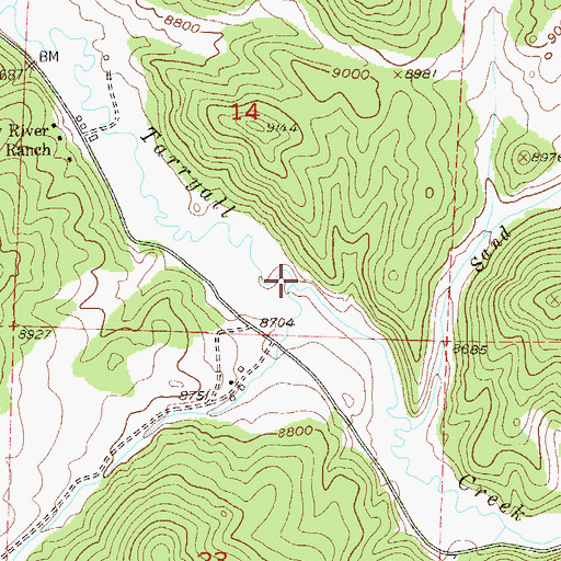Topographic Map of Allen Creek, CO