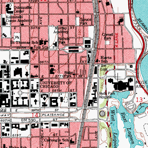 Topographic Map of Saint Stephens Church of God in Christ, IL