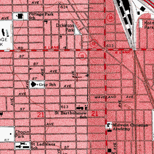 Topographic Map of Saint Thomas United Church of Christ, IL