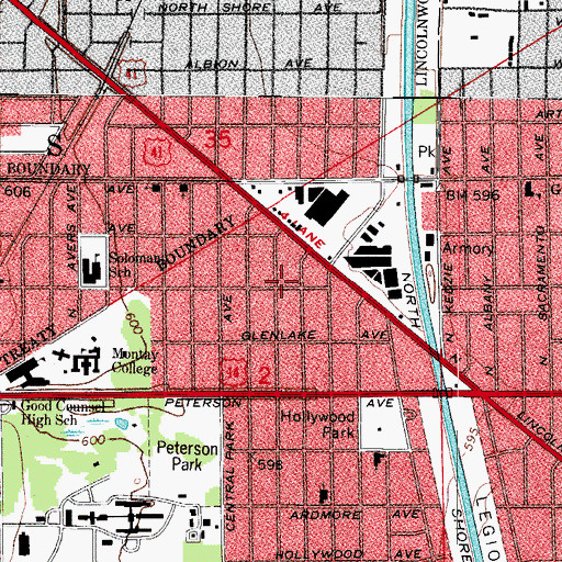Topographic Map of Saint Timothy House of Prayer, IL