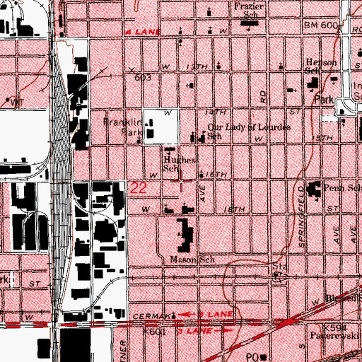 Topographic Map of Saint Titus Baptist Church, IL
