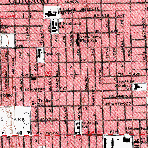 Topographic Map of Saints Cyril and Methodius Polish National Catholic Church, IL