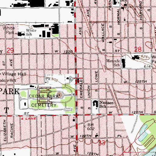Topographic Map of Saints Peter and Paul Catholic Church, IL