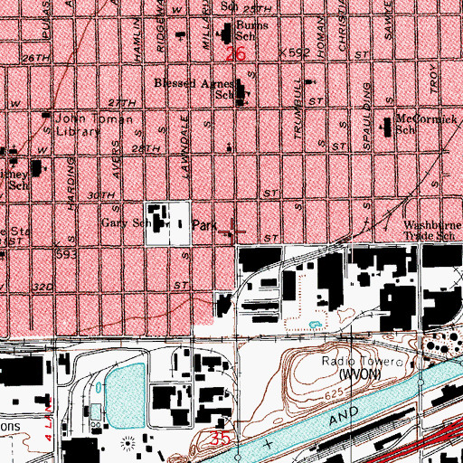 Topographic Map of Saints Peter and Paul Catholic Church, IL