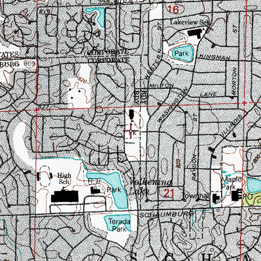 Topographic Map of Salk Park, IL