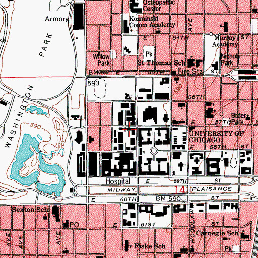 Topographic Map of Samuel Kersten Junior Physics Teaching Center, IL