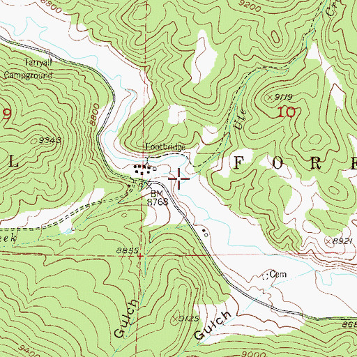 Topographic Map of Ute Creek, CO