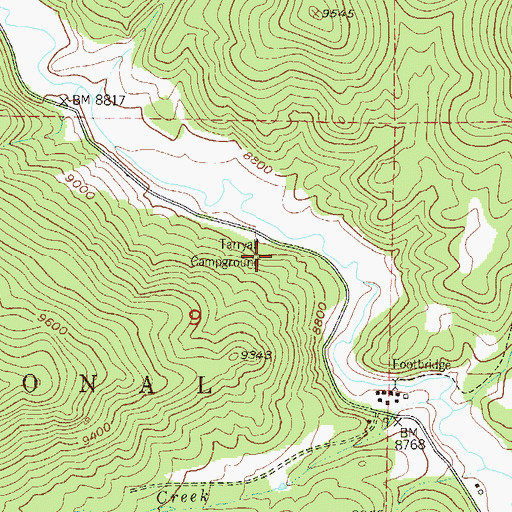 Topographic Map of Tarryall Campground, CO