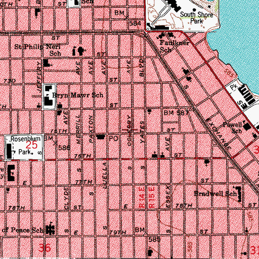 Topographic Map of SaMer Sewing Center, IL