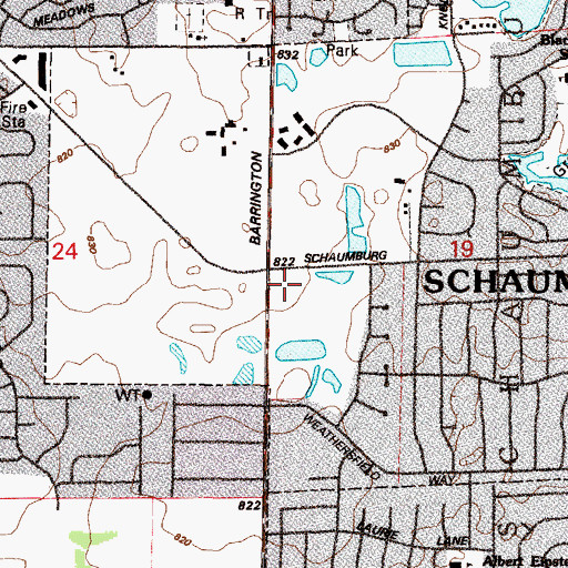 Topographic Map of Scharrington Square Shopping Center, IL