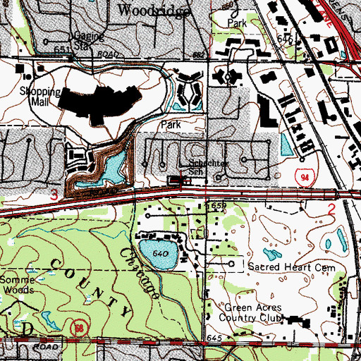 Topographic Map of The Cove School, IL
