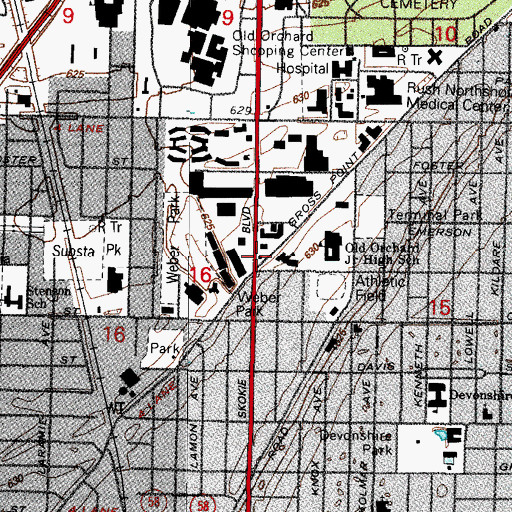 Topographic Map of School Number 68 (historical), IL