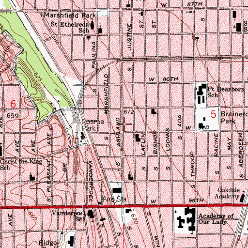 Topographic Map of School of Wisdom of Truth Class, IL