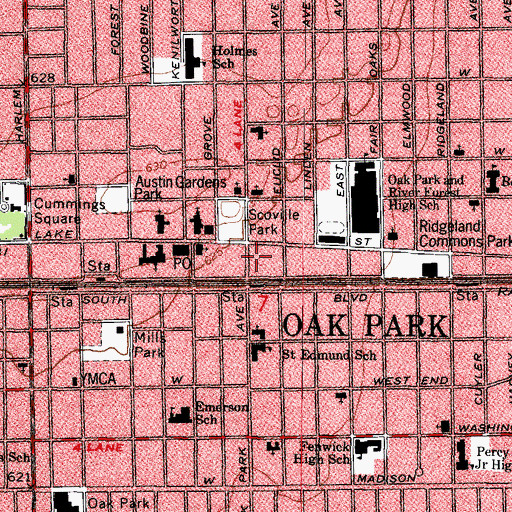 Topographic Map of Scoville Block, IL