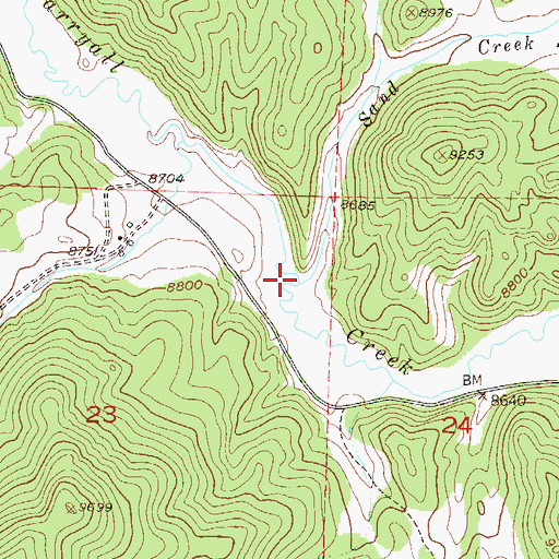 Topographic Map of Sand Creek, CO