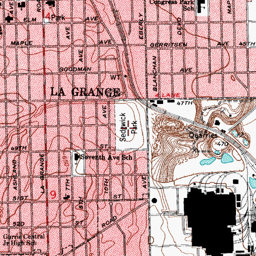 Topographic Map of Sedgwick Park, IL