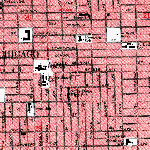 Topographic Map of Selans Beauty School, IL