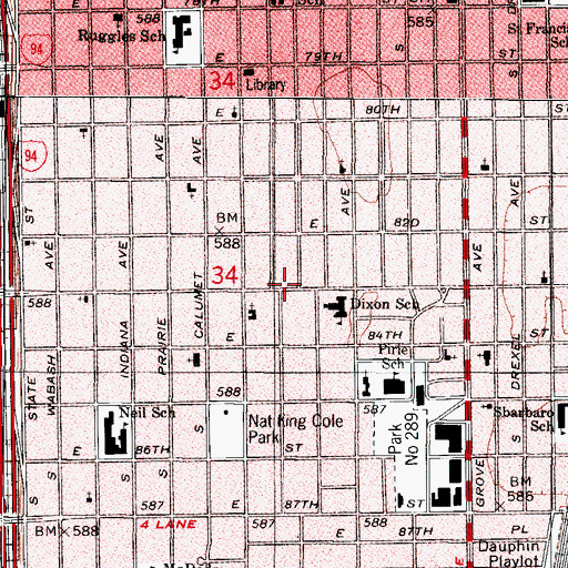 Topographic Map of Selenas House of Beauty and School of Hair Weev Technology, IL