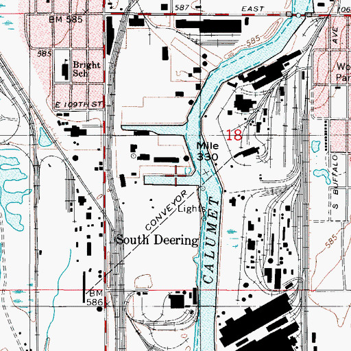 Topographic Map of Semet Solvay Slip, IL