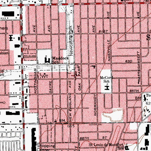 Topographic Map of Seventh Day Adventist Church, IL