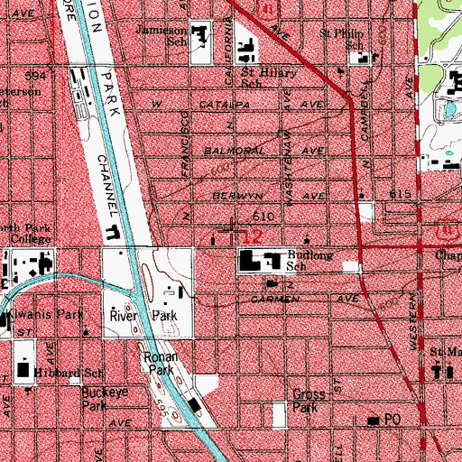 Topographic Map of North Shore Adventist Academy, IL