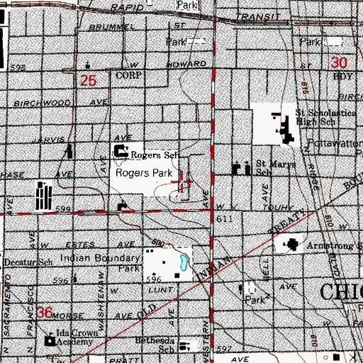 Topographic Map of Sewing Center Unlimited, IL