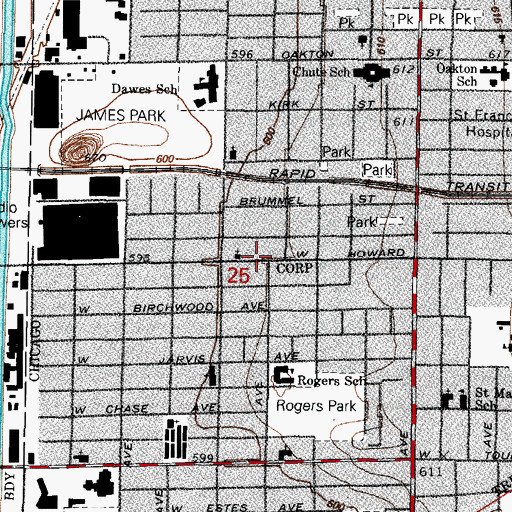 Topographic Map of Shalom Center of the Assemblies of God, IL