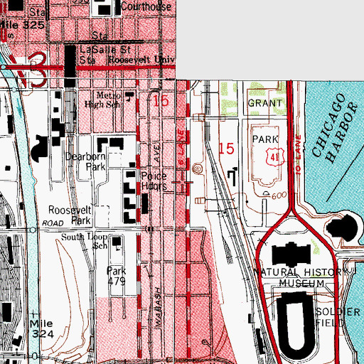 Topographic Map of Sherwood Music School, IL