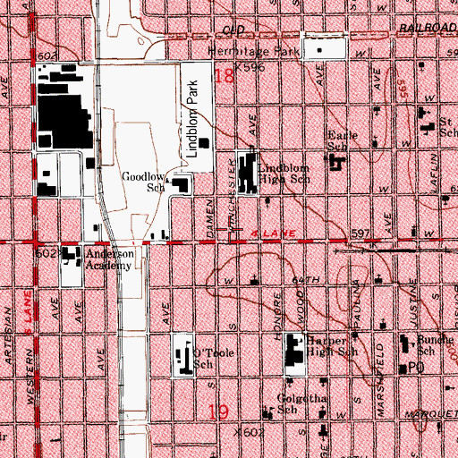 Topographic Map of Shining Light Baptist Church, IL