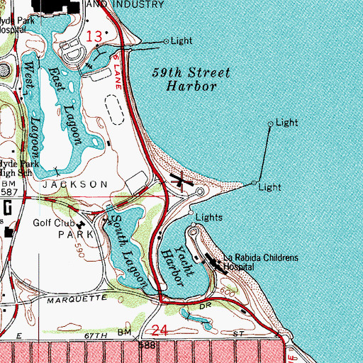 Topographic Map of Sixty-Fourth Street Beach Pavilion, IL