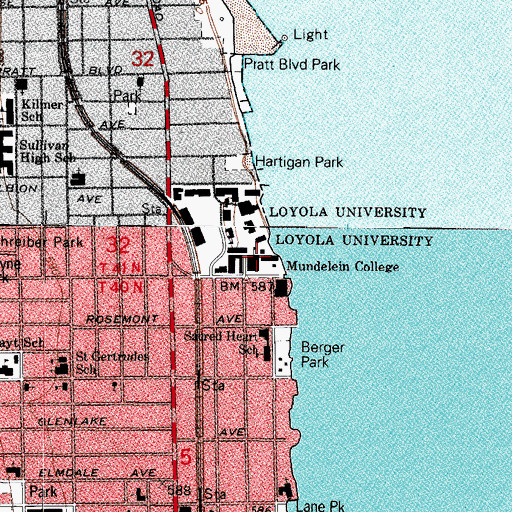 Topographic Map of Skyscraper Building, IL
